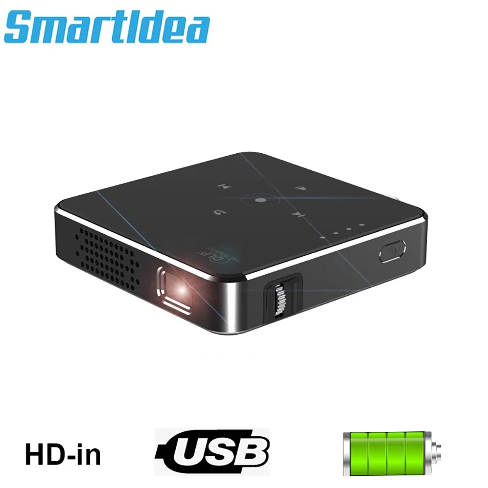 Smartldea New Mini dlp HD Projector support 1080p build in Battery