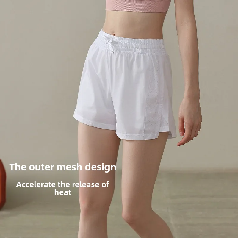 Trunks Women's Spring Summer Anti-exposure Drawstring Three-quarter Length Professional Running Fitness Yoga Training Pants