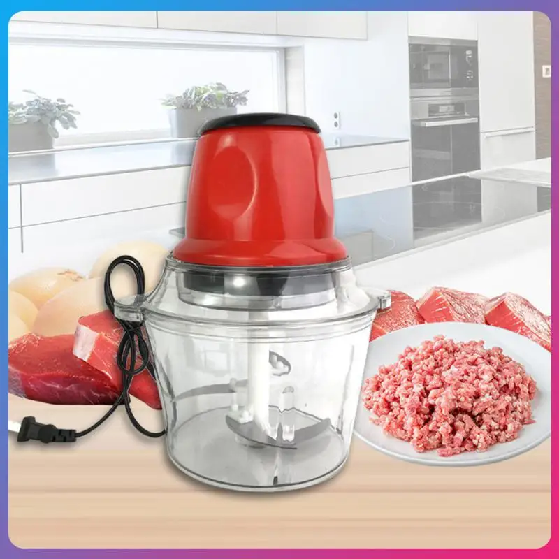 

2L Household Kitchen Meat Grinder Stainless Steel Blade Powerful Vegetable Fruit Crusher Mince Garlic Electric Cooking Machine