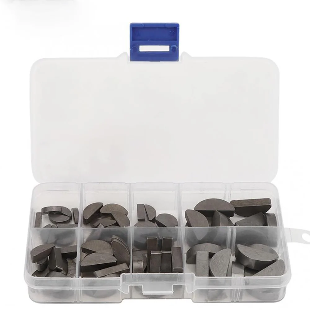 

80PCS 8Size Stainless Steel Key Assortment Set Metric Half Moon Shaft Drive Fasteners Mechanical Industry Different Size