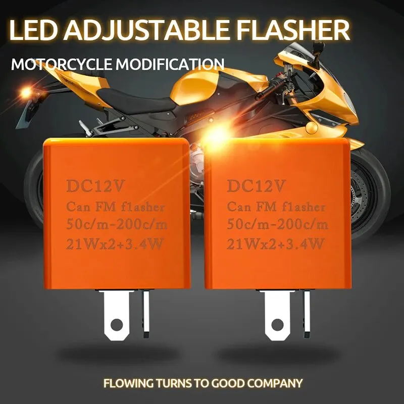 Motorcycle Flasher Relay 2Pin Motorcycle LED Flasher Relay Adjustable Frequency of Turn Signal Blinker Indicator Flasher Relays For Motorbike Accessories