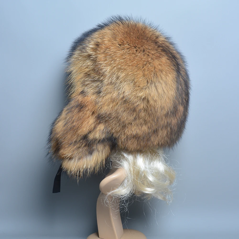 Real fur 100% Fox Skin Russian Businessmen Pilot Bombers