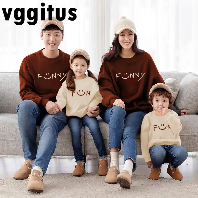 

Family Matching Outfits Long Sleeves Letter Pullover Thick Sweatshirt Mum Dad Son Daughter Romper Parent-child Clothing H3348