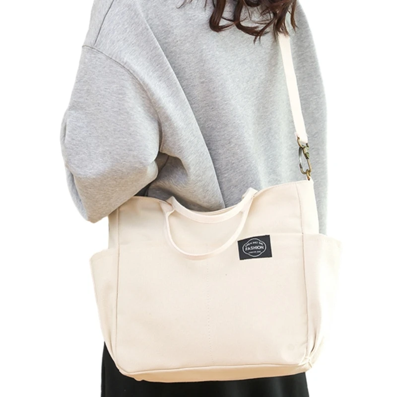 Trendy Canvas Handbag Large Capactiy Crossbody Shoulder Bags Tote for Traveler