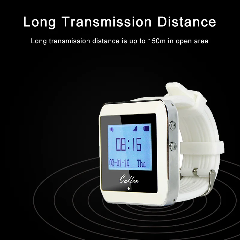 Caregiver Pager Wireless Calling System Call Bell Emergency SOS Button Transmitter For Patient Elderly Clinic