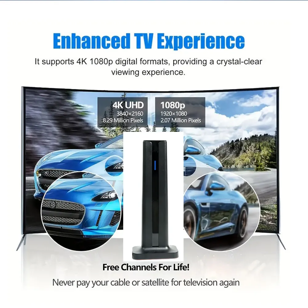 Christmas Television Antenna 4K 1080P Smart TV Indoor Remote HD digital reception with amplifier signal enhancer