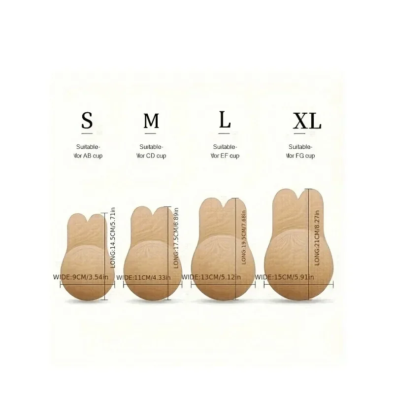 2 Pcs Reusable Rabbit Ear Nipple Sleeve Weight Lifting Silicone Adhesive Bra Pad for Sports Push-Up Plank WorkoutUI 4