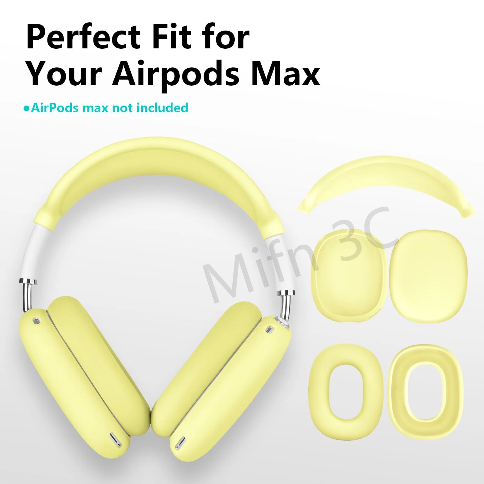 Yellow Headset Case for AirPods Max 2024 Case Soft Silicone in