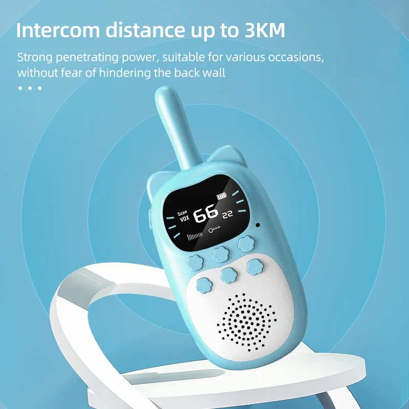 Kids Walkie Talkie 2PCS Mini Handheld Cute Phone Call Talkie Walkie Outdoor Radio Transceiver Interphone Toy Birthday Gifts 3