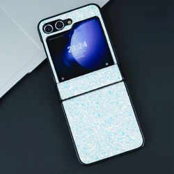 Luxury 3-in-1 Glitter Bling Shockproof Phone Case for Samsung Z Flip 5 (WHITE)