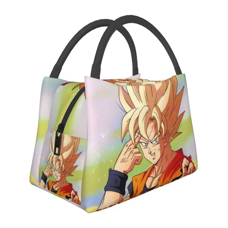 

Son Goku Insulated Lunch Tote Bag for Women Japanese Anime Manga Resuable Cooler Thermal Bento Box Work Travel