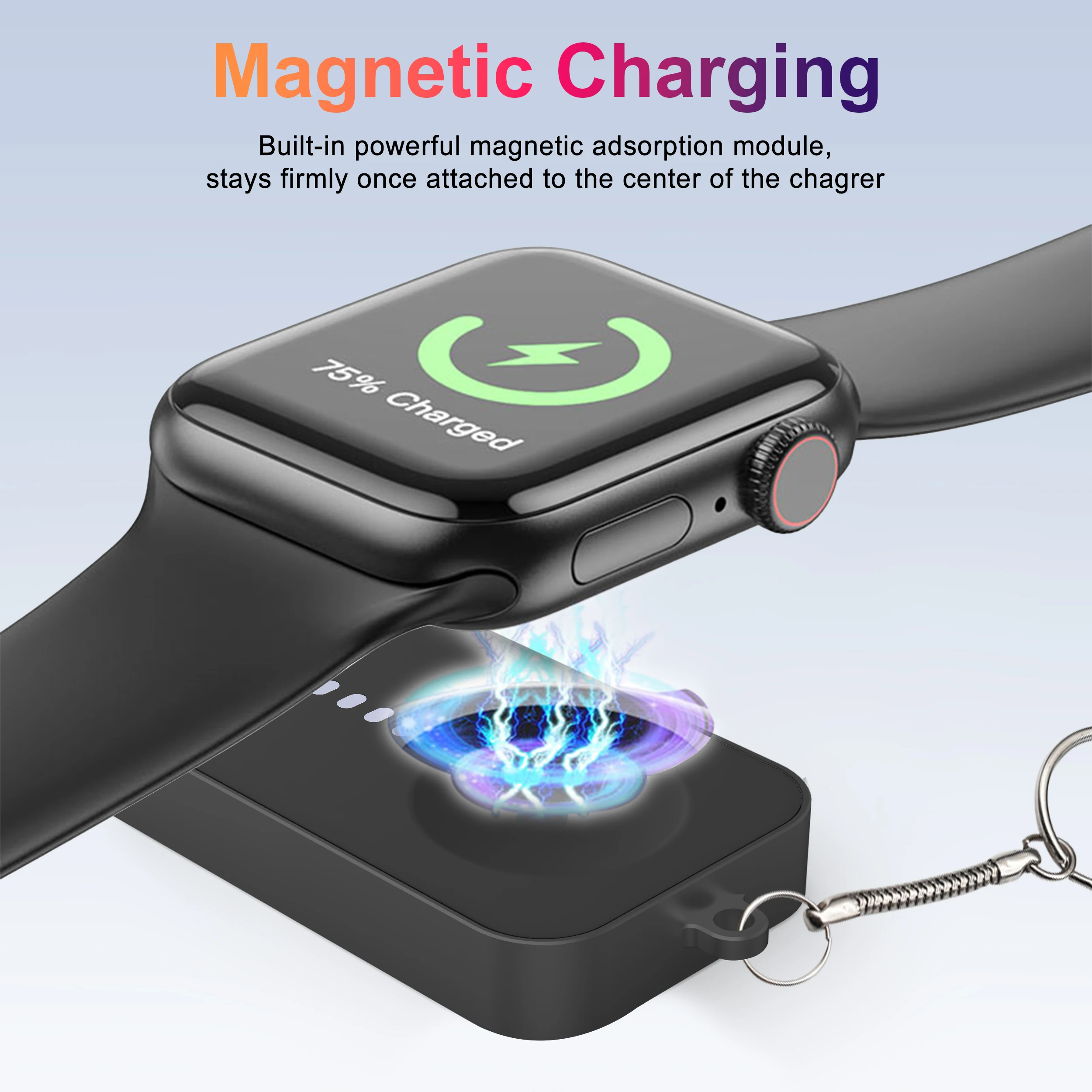 Wireless Magnetic Power Bank For Apple Watch 1200mAh Mini