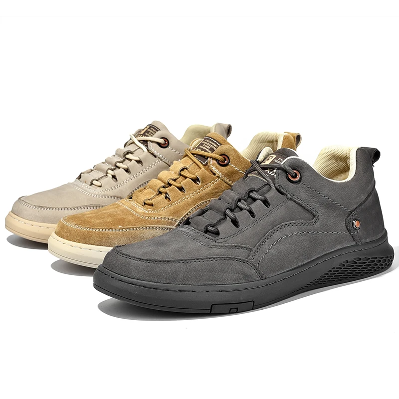 

Men outdoor British Fashion Men High Top Sneakers Moccasins Men's genuine Leather Shoes lace up Trend Comfortable