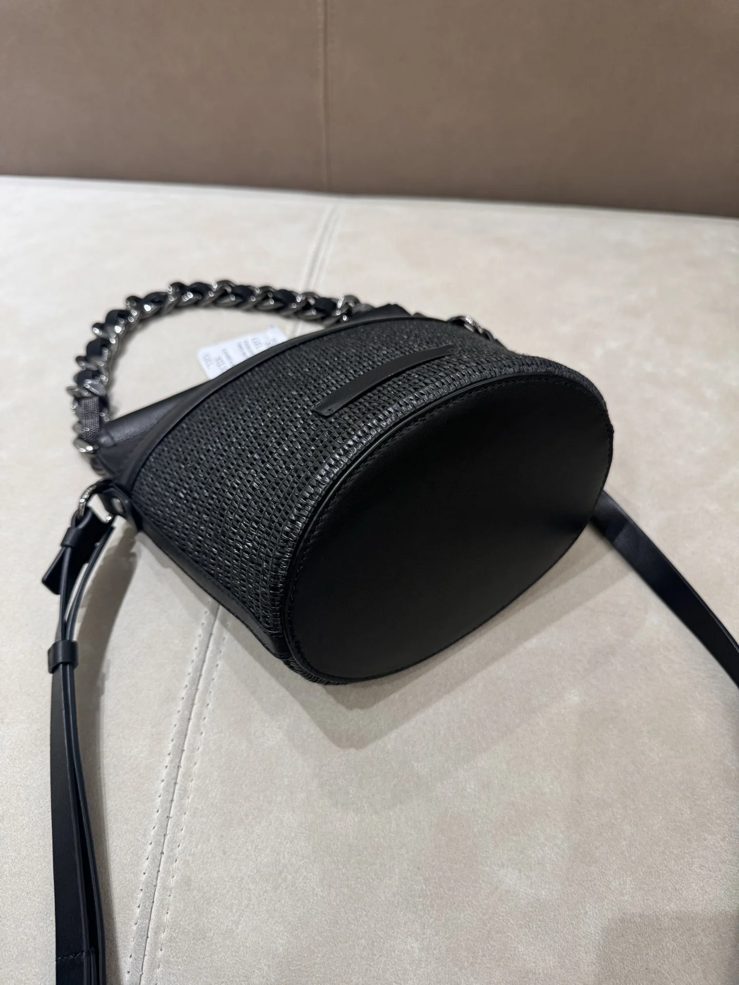 Women's Crossbody Bags Handbags Bucket Shape Leather Straw Stitching