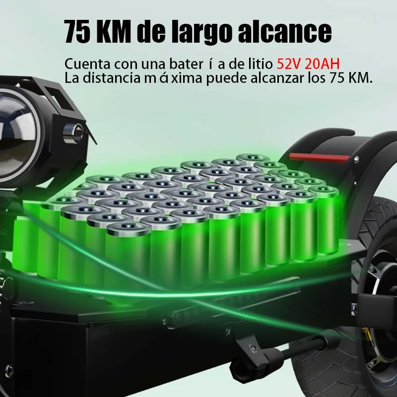  Patinete eléctrico AJOOSOS X700, scooter eléctrico plegable  para adultos motor de 2600 W, patín de 4 velocidades de función de cambio  de hasta 60 MPH, neumático de 10 pulgadas hasta capacidad