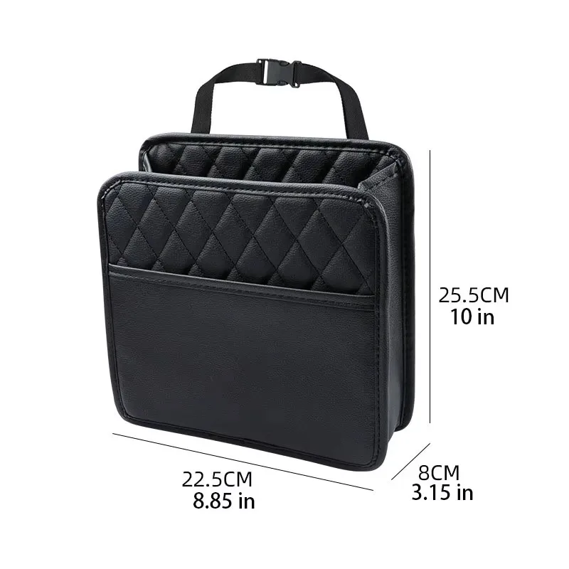 Multi-functional car seat back storage bag Leather storage bag Garbage bag Storage bag Garbage can storage for most models