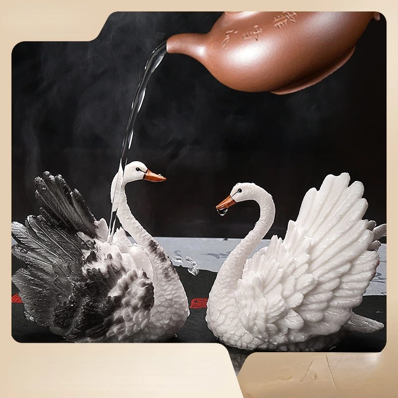 Tea pet ornaments swan golden toad pixiu tea plate set
