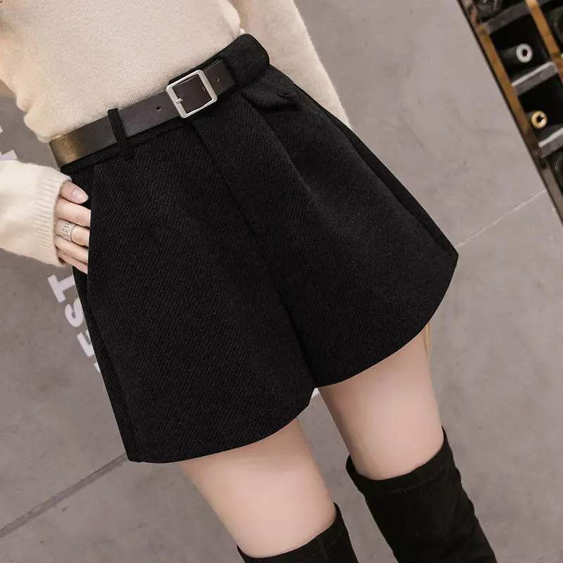 Spring Autumn New High Waist Solid Loose Wide Leg Shorts Versatile Plus Size Simplicity Shorts Fashion Casual Women Clothing