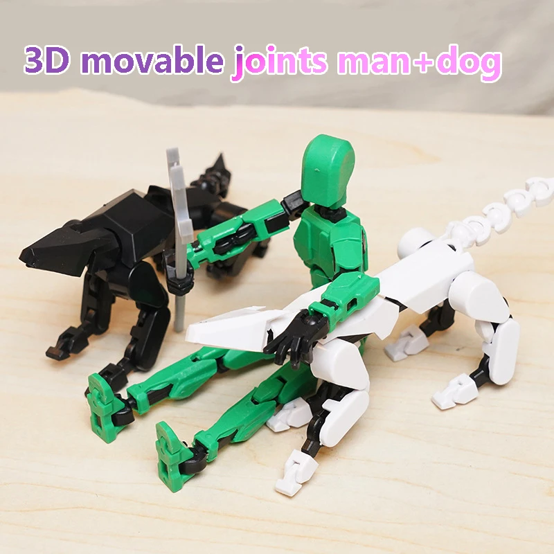 3D Multi-Jointed Movable Shapeshift Robot Joint Dog Creative Printed Mannequin Dummy Action Model Doll Toys For_voghion.com