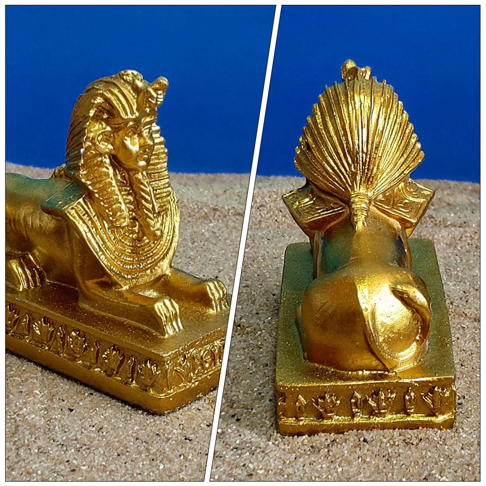 2pcs Resin Sphinx Decoration Ancient Egyptian Sphinx Ornament Simulated Sphinx Model Statue Craft For Home Cafe Desktop Decor - Image 6