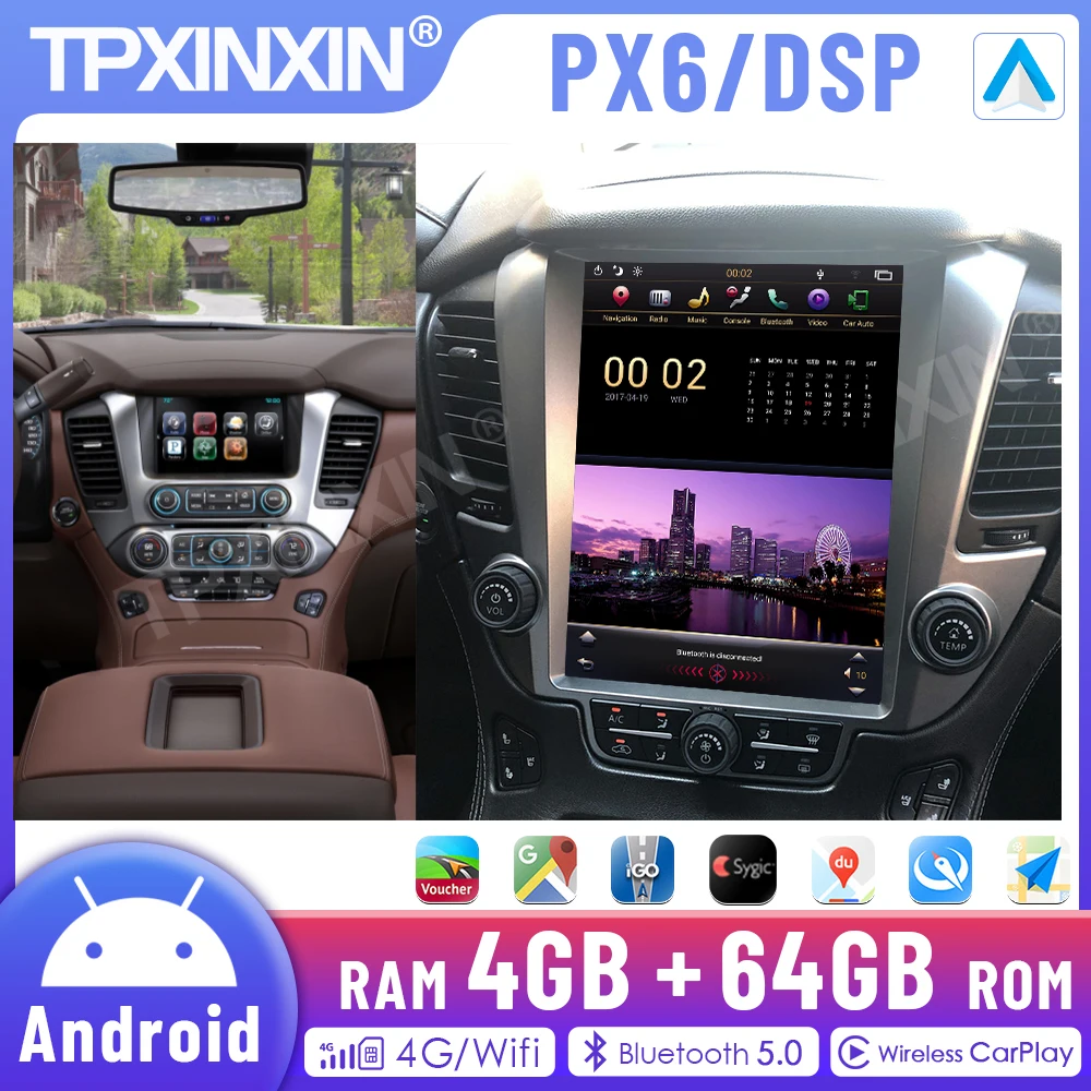 

2 Din For GMC Yukon Chevrolet Tahoe 2015-2019 Android 11.0 8GB+128GB Car Radio GPS Navi Multimedia Player Auto Stereo Head Unit