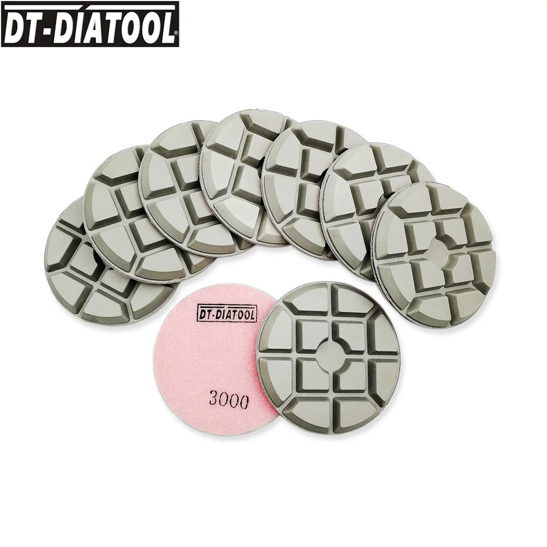 

DT-DIATOOL 9pcs/pk Dia 100mm/4" Diamond Resin Bond Concrete Polishing Pads Repairing For concrete Floor Grit#200 Sanding Discs