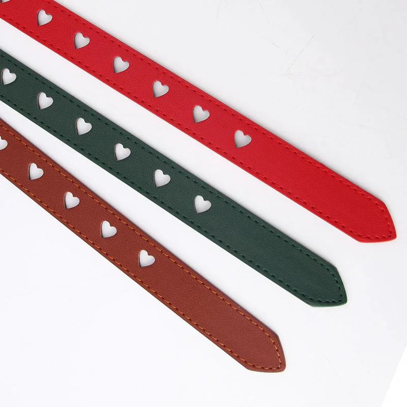 1 Piece Kids Faux Leather Belt Cute Children Girls Peach Heart Buckle Belts Solid Waistband Love Heart Eyelet Grommet Waist Belt children belt