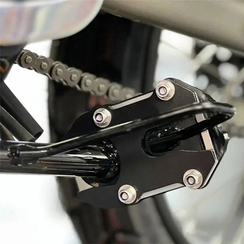 M46K-FOR HONDA CT125 오토바이 액세서리 사이드 스탠드 확장 패드 오토바이 액세서리 실버