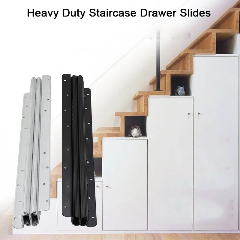 

1Pair Heavy Duty Drawer Slide Bottom fix Drawer Runners Full Ball Bearing Track Staircase Runner Rail Drawer Runners GF905