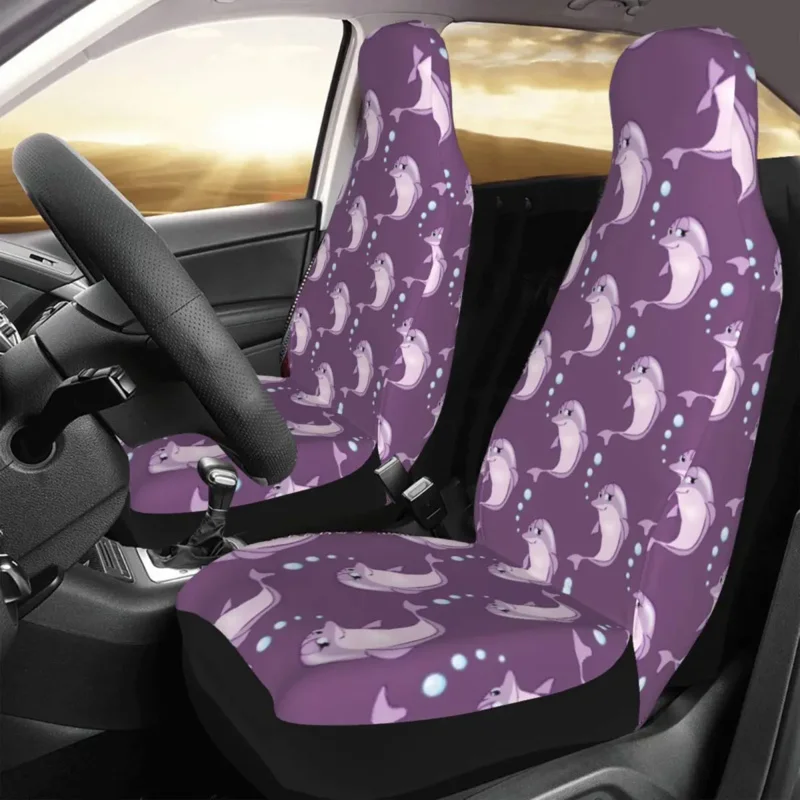 

Cute Purple Dolphin Universal Car Seat Cover Four Seasons AUTOYOUTH Marine Car Seat Protector Polyester Fishing