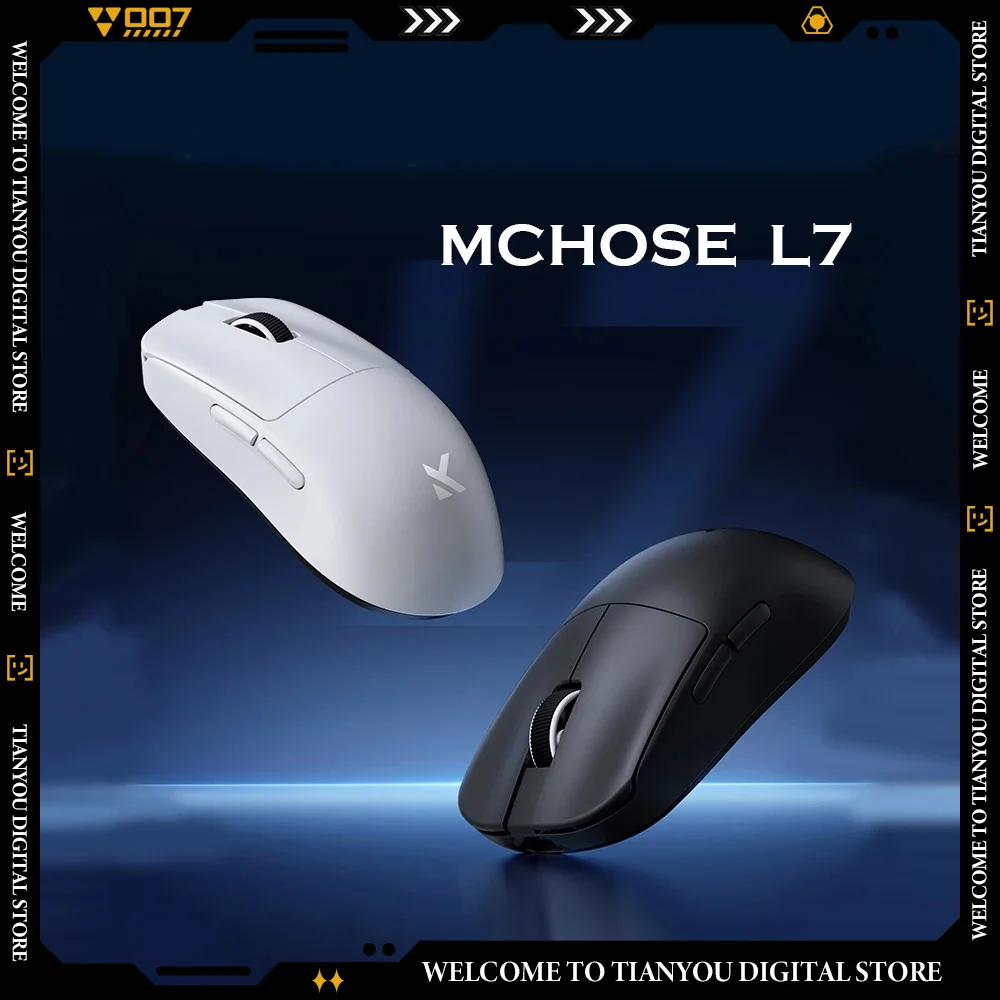 Wireless Gaming Mouse MCHOSE L7 Ultra Pro PAW3395 8K Three Mode 2.4g Lightweight E-sports PC Mouse Ergonomics Accessories gaming mouse wireless mouse wireless gaming mouse ergonomic mouse