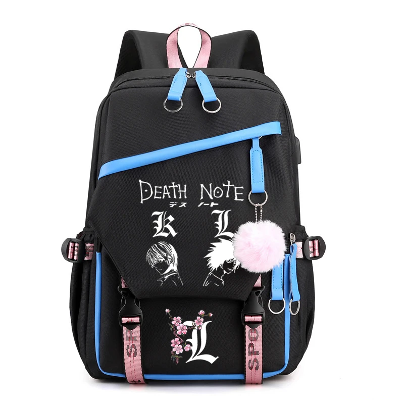 

Anime Death Note Backpack for Teenagers Boys Girls College Student School Bookbag Travel Rucksack Death Note Bags for Women