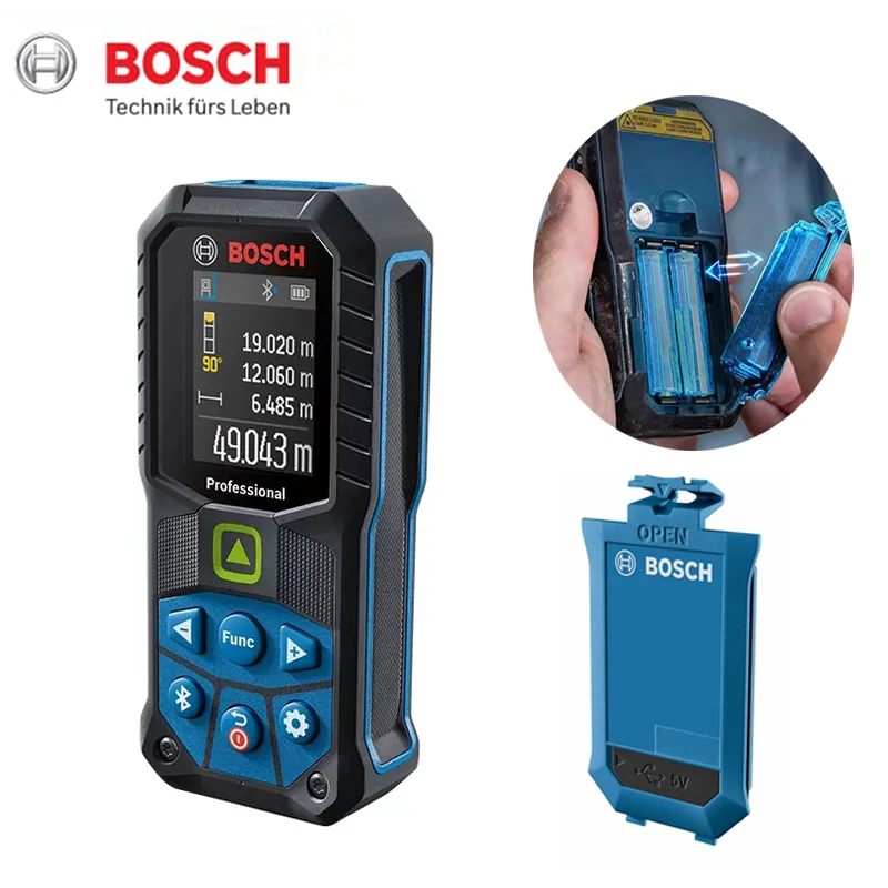 Telemetro Laser Bosch Con Batteria Al Litio Ricaricabile Carica Usb Glm50-23G Glm 50-27Cg Metro A Nastro Laser Verde 50M