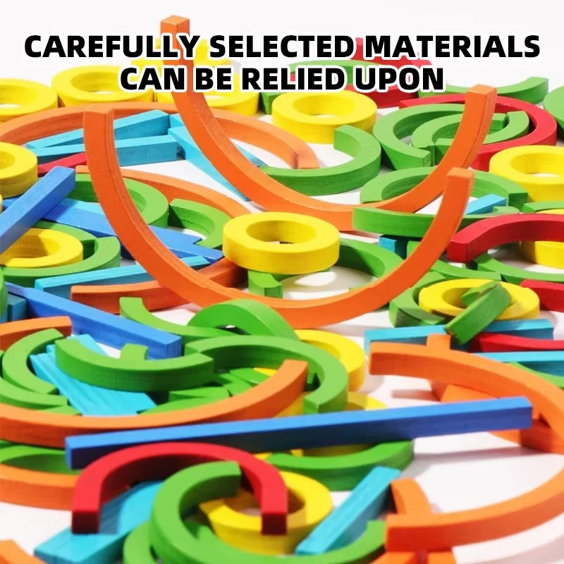 Children's Wooden Ring Early Education Mosaic Board Kindergarten Wooden Creative Puzzle Building Blocks to Match Variety of Toy