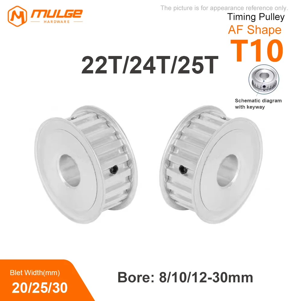 

Timing Pulley T10-22T/24T/25T pore size 8-30mm Alloy Wheels AF Shape Teeth Pitch 10mm Match With T10Width 20/25/30mm Timing Belt