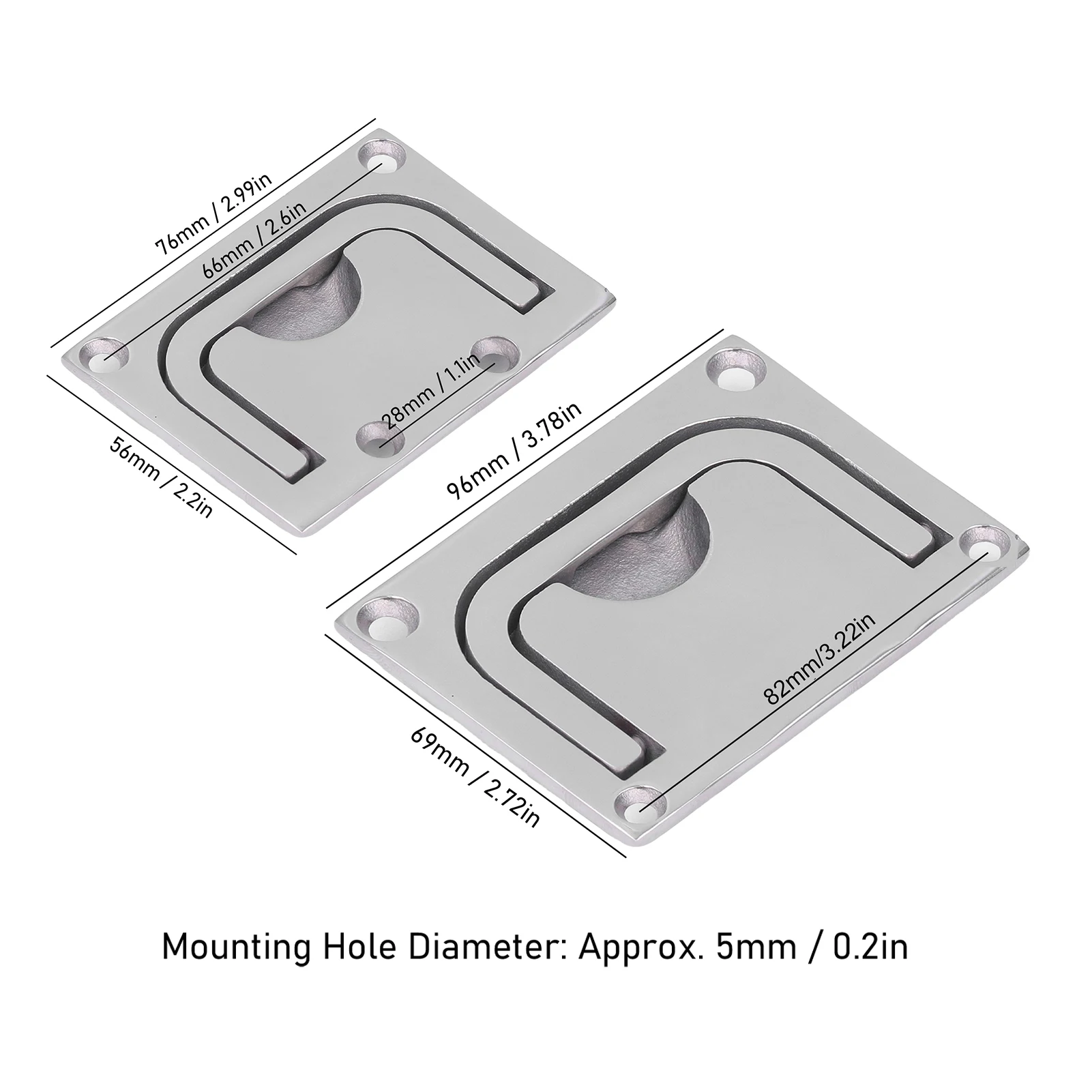Boat Flush Lifting Handle Boat Hatch Pull Flush Deck Cover Handle Marine 316 Stainless Steel Mirror Hatch Pull