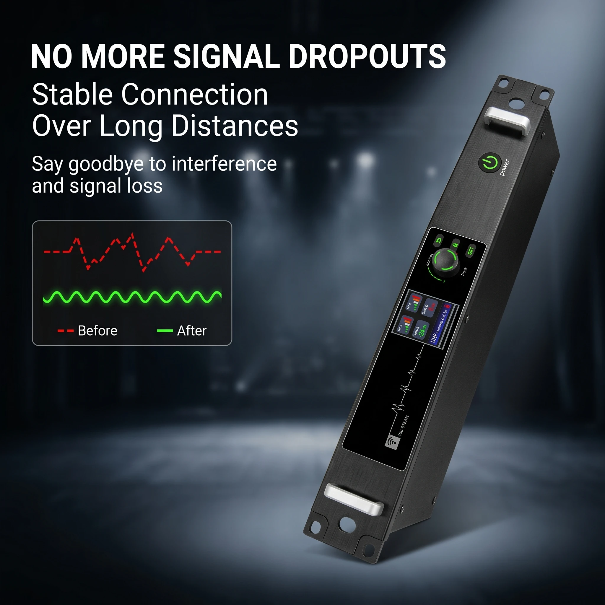폴킷슨 AT-16pro UHF 안테나 분배 시스템 고이득 버터플라이 안테나 무선 마이크 앰프 스플리터 제로 레이턴시