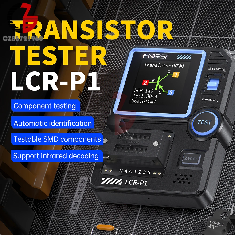 LCR-P1 Transistor Tester Multimeter Diode Triode Capacitance Resistance Meter LCR ESR NPN PNP MOSFET SMD Multifunction Tester 3