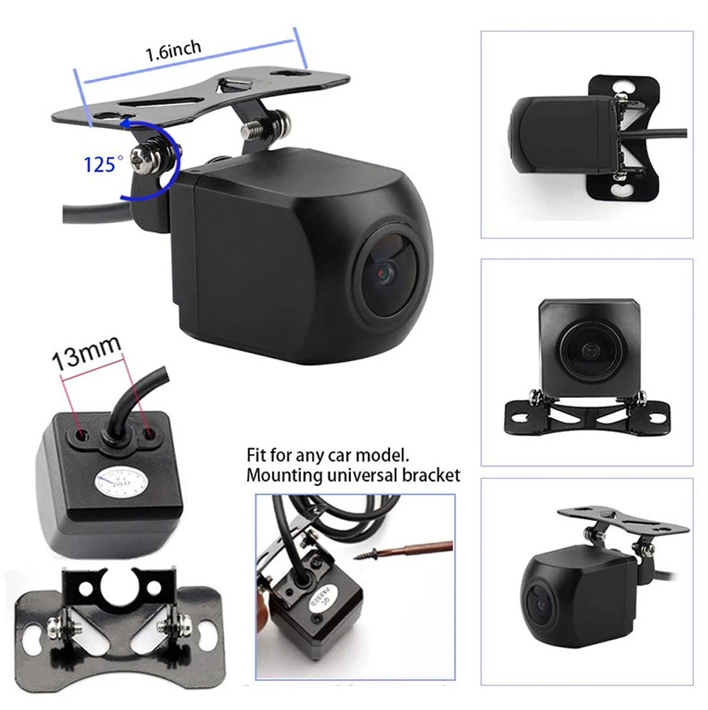 

4Pin Car Rear View Camera 2.5mm Jack Rear Camera for Android DVR Car Mirror Dash Cam Black 1080P AHD Rearview Camera