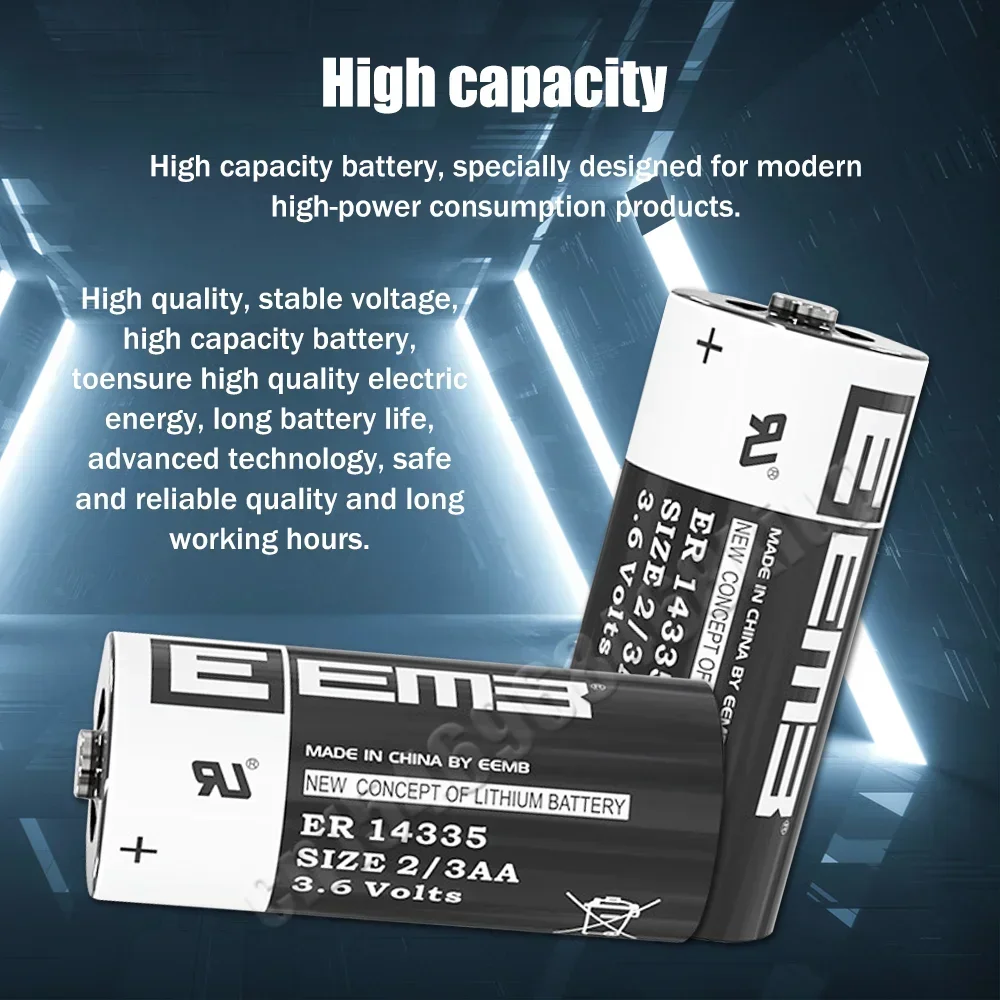 1PCS 36V 1650mAh ER14335 14335 2/3AA Lithium Battery for PLC CNC Machine Tool Gas Meter TL-5955 SL-761 Replacement Batteria
