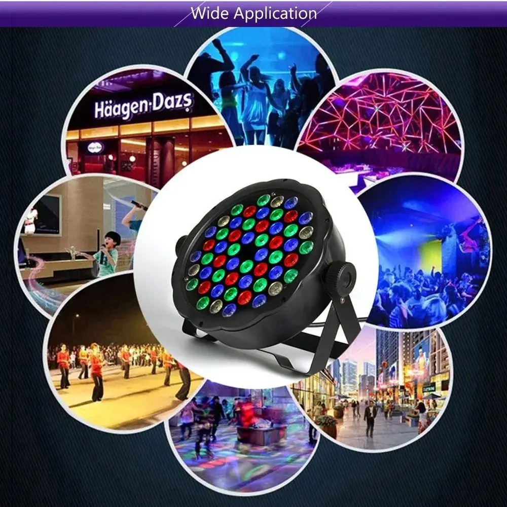 디스코 DJ 프로젝터 기계 파티 장식 파 라이트, 54 LED 무대 조명 램프, RGB DMX512 + 음성 제어