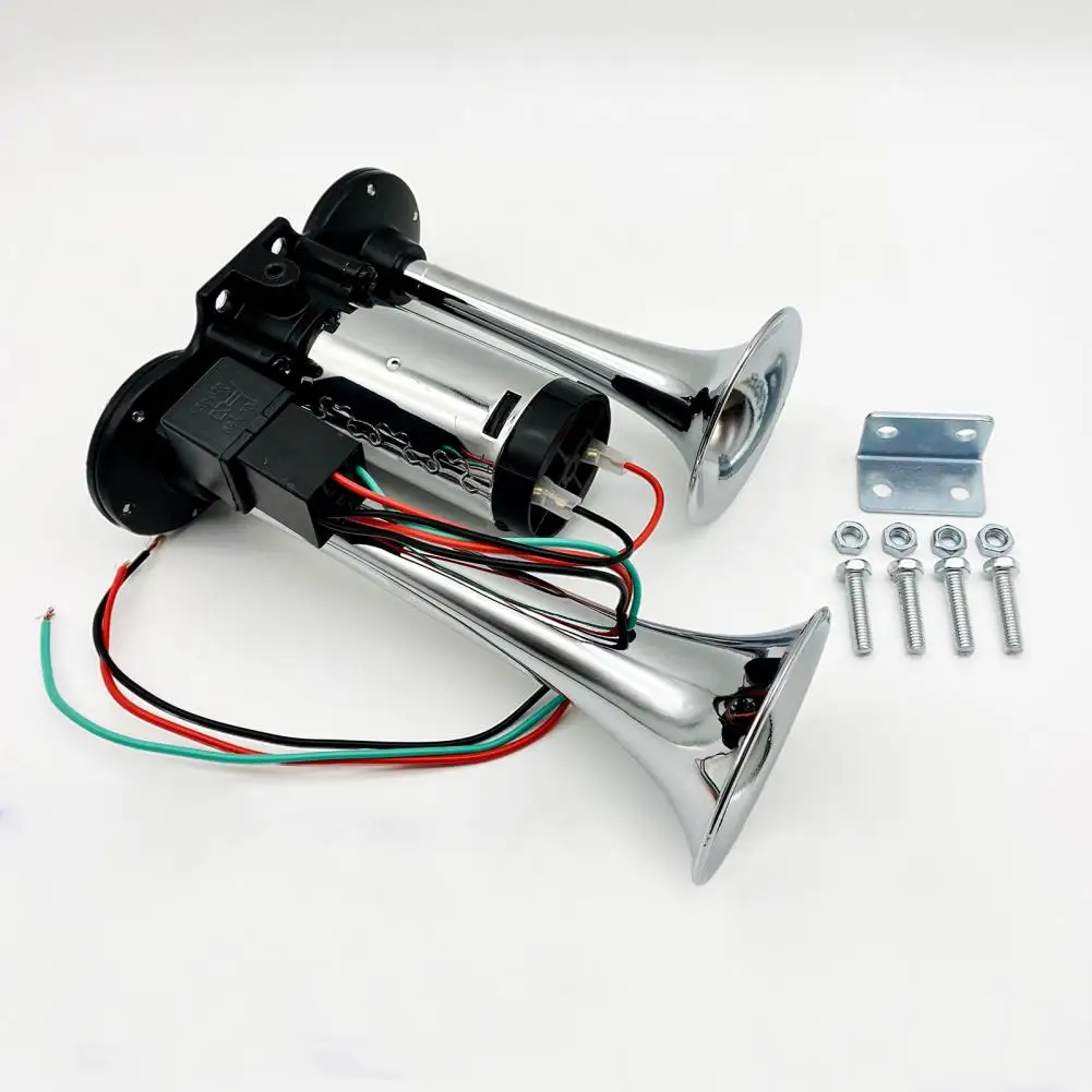 

Truck Horn Powerful Truck Train Horn Kit with Dual Trumpets Air Compressor for Simple Installation Universal Super Loud Car Air