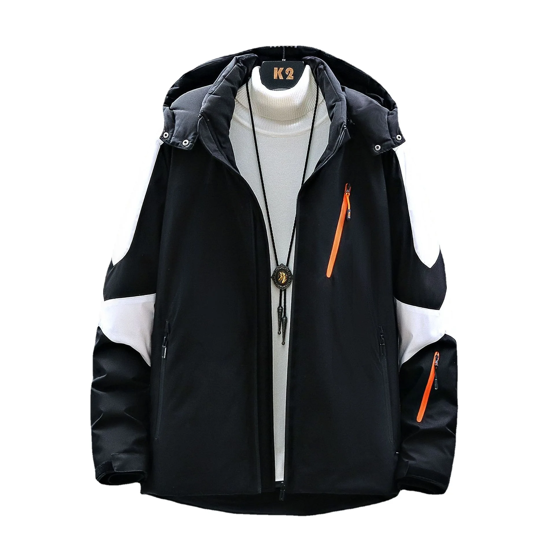 Winter Patchwork Puffer Jacket Men's Thicken Warm Down Jackets 2022 Outdoor Mens Windproof White Duck Down Parka Coat Outfits