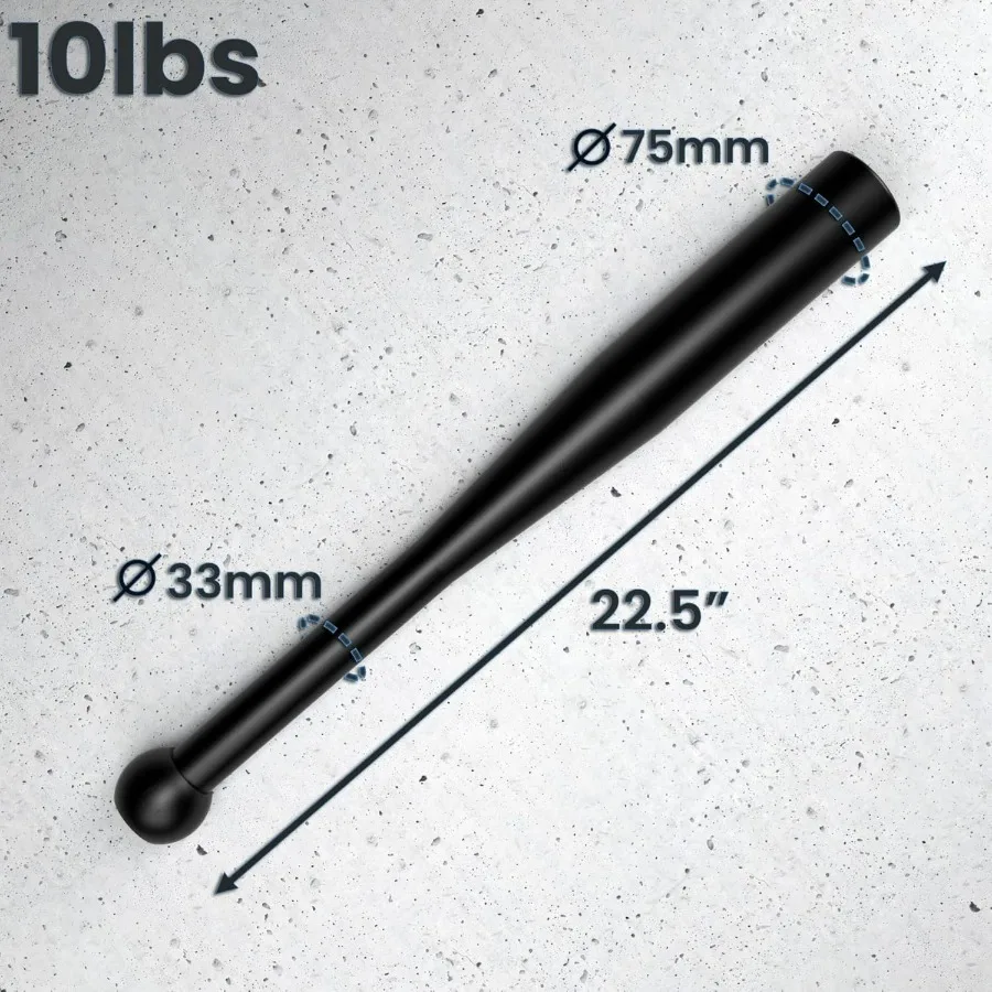 Indian Clubs 10lb (Pair) Power Clubs - Exercise Weight Club Bells - Grip and Forearm Strength Trainer - Sold in Pairs