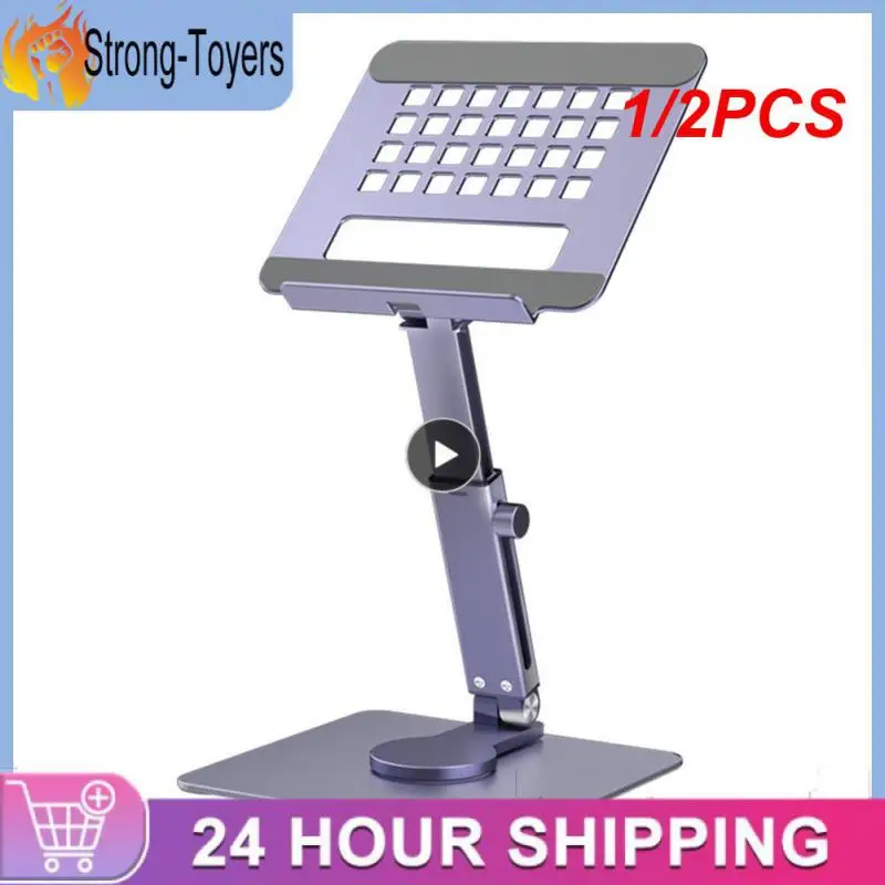 

1/2PCS Tablet Stand Desk Adjustable Foldable Holder for iPad Tablet Laptop Aluminum Tablet Stand Desk Riser 360° Rotate Bracket