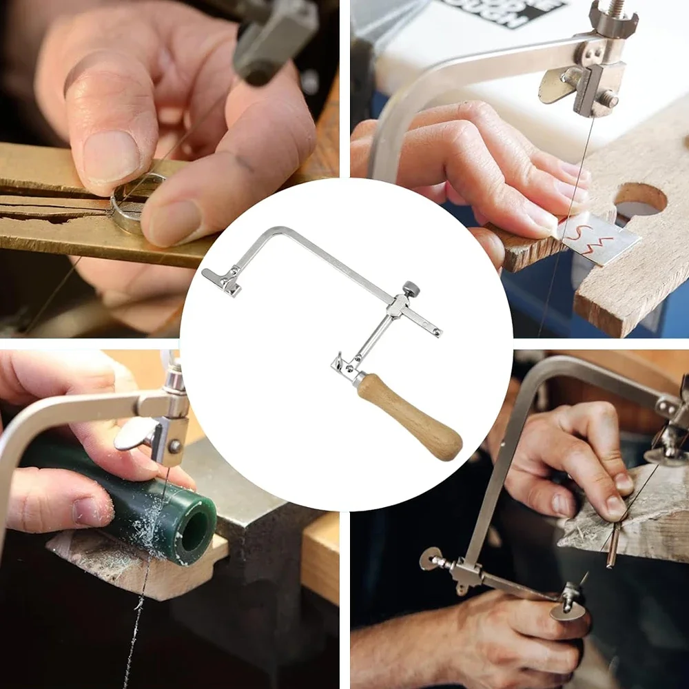 Jeweler's Saw Frame kit with Blades 12 Pieces Adjustable Jewelers Wax Ring Precision Cutting Metal Saw Jewelry Making Tool Jewelers Saw Frame