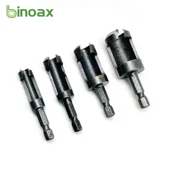 Binoax 4pcs Plug Cutter Drill Bit Set 1/4