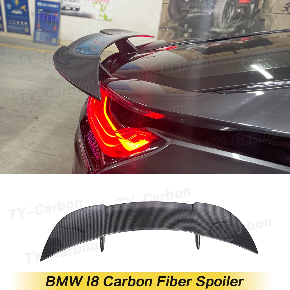 

Carbon Fiber FRP Rear Spoiler Trunk Lip Boot Wing Decoration Car Styling Tuning For BMW I8 2014-2019