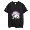 Honkai Star Rail Herta Print T-shirt Women Doubt Listen Anime Print Short Sleeve T Shirt Spring and Summer Cartoon Clothes Tops 1