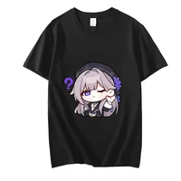 Honkai Star Rail Herta Print T-shirt Women Doubt Listen Anime Print Short Sleeve T Shirt Spring and Summer Cartoon Clothes Tops 1